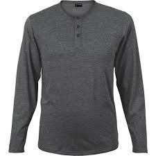 Mens 145G Henley Long Sleeve T-Shirt